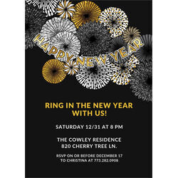 Faux Gold Happy New Year Banner Invitations